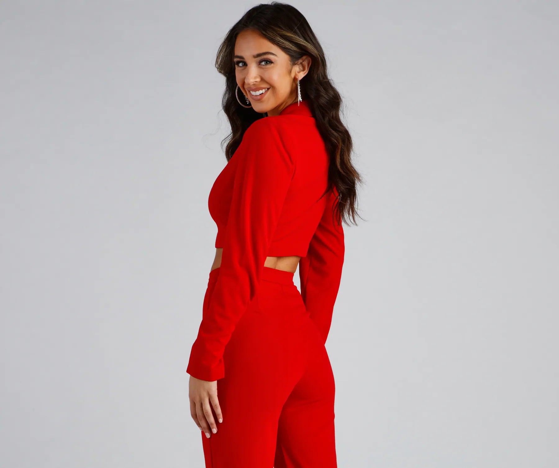 Major Boss Babe Cropped Crepe Blazer - Image 7