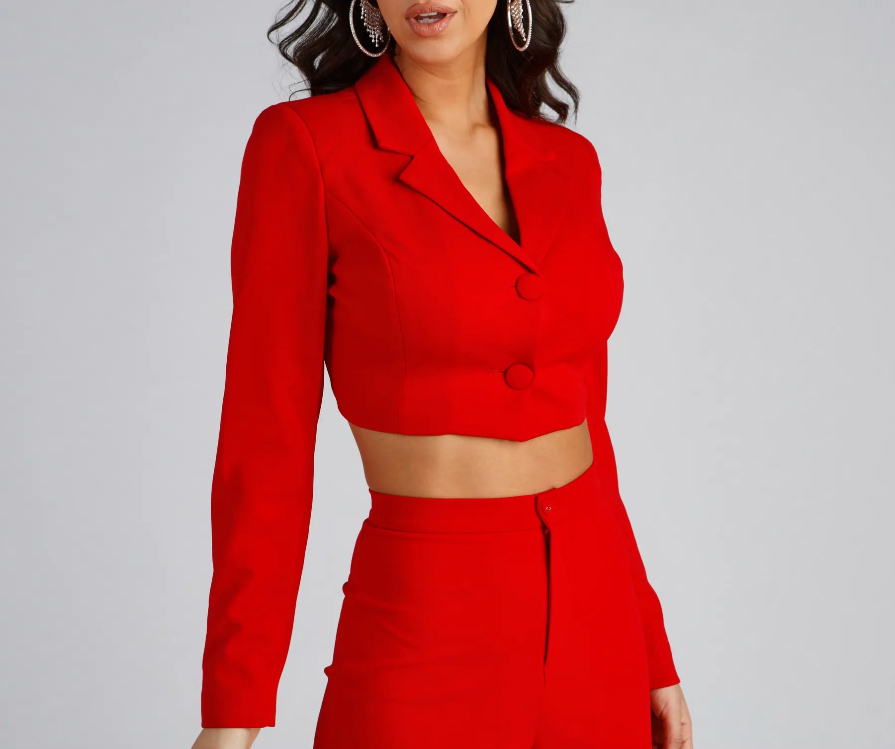 Major Boss Babe Cropped Crepe Blazer - Image 8