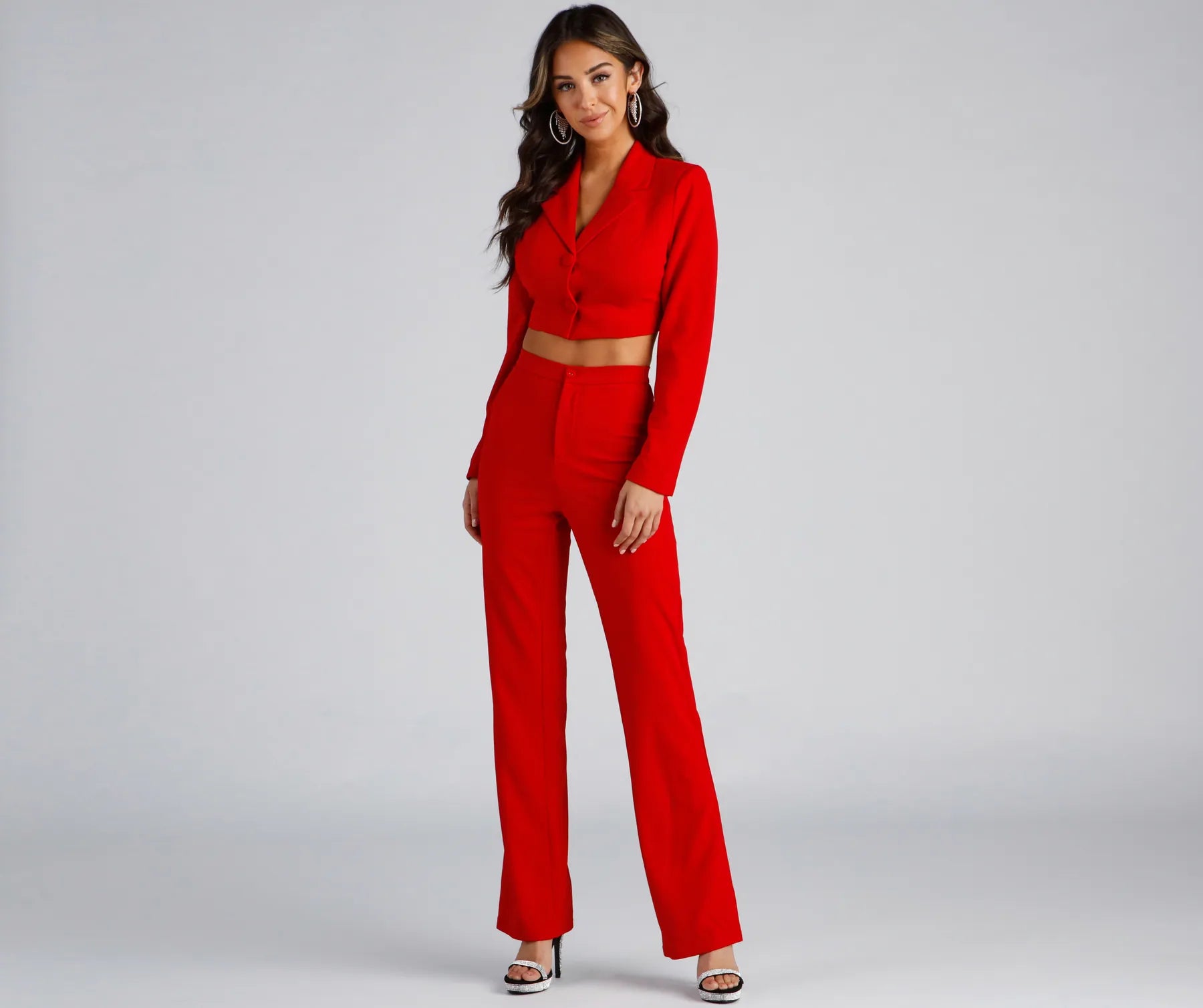 Major Boss Babe Cropped Crepe Blazer - Image 9