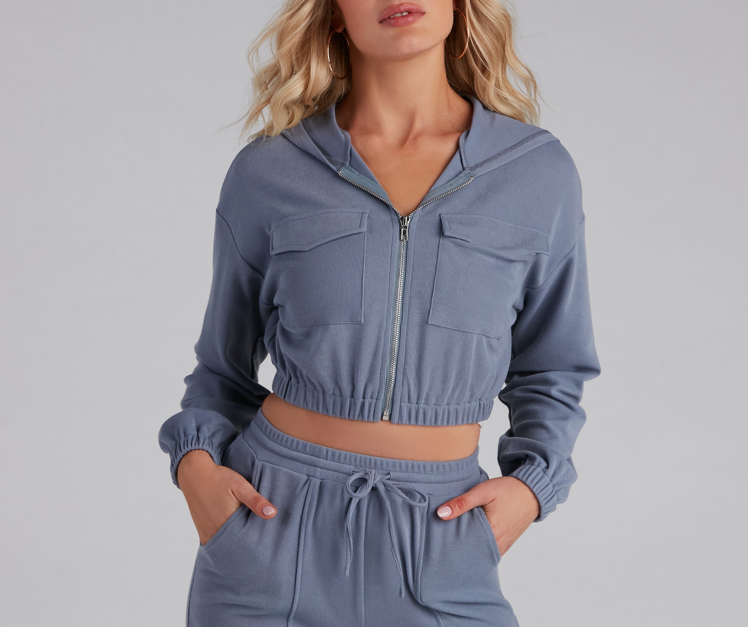 Trendy Casual Vibes Zip-Up Hoodie - Image 4