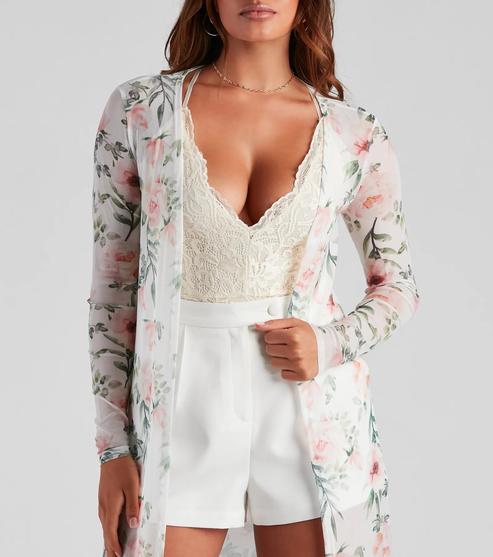 Dreamy Floral Mesh Duster - Image 3