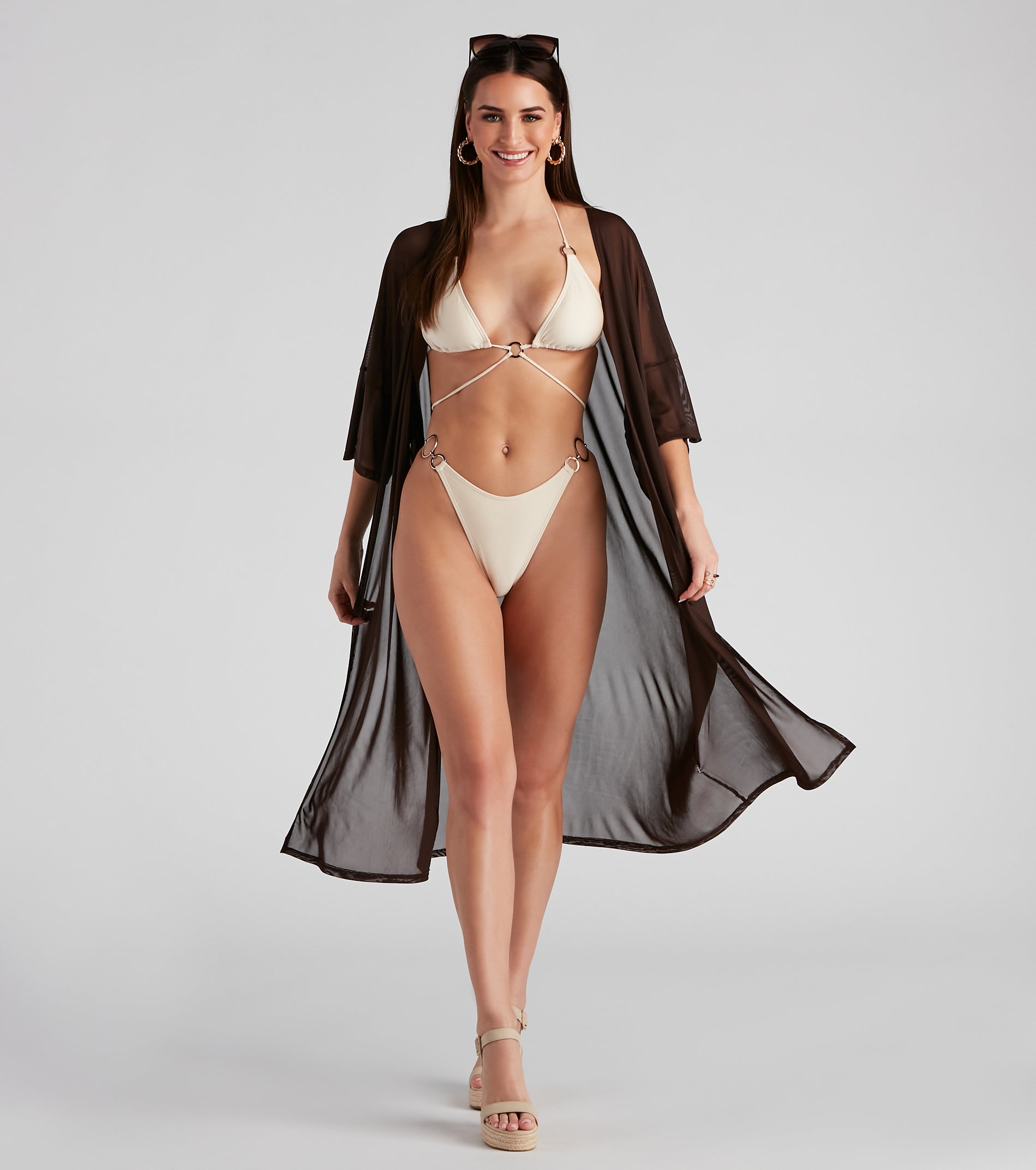 Essential Mesh Long Kimono - Image 7