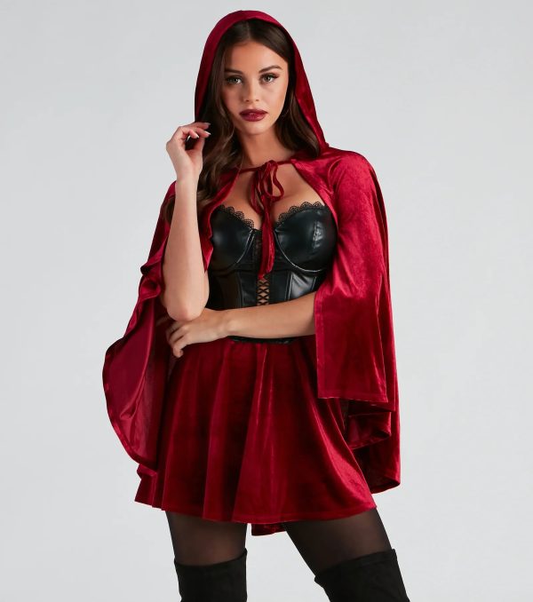 Lil Red Velvet Halloween Cape - Image 2