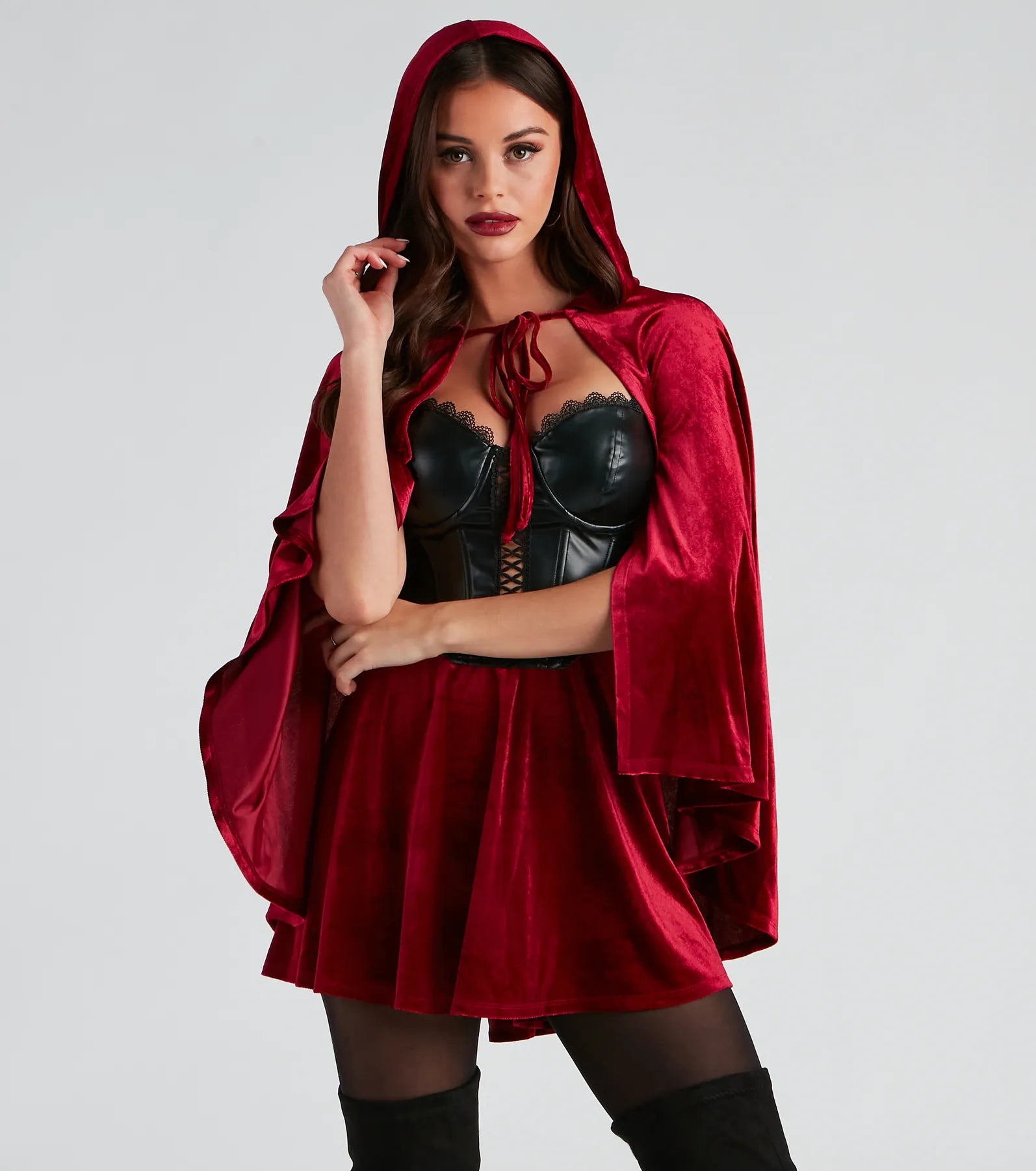 Lil Red Velvet Halloween Cape - Image 2