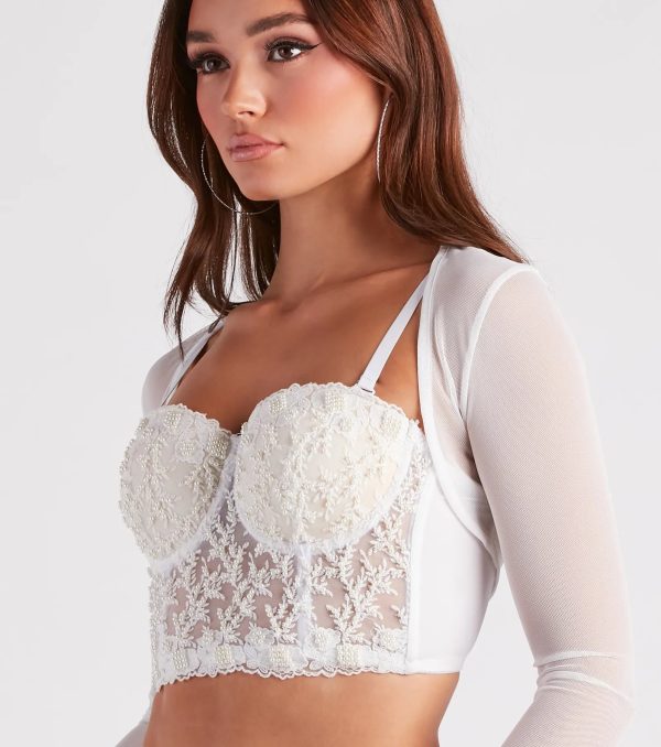 Sheer Mesh Flared Sleeve Bolero - Image 4