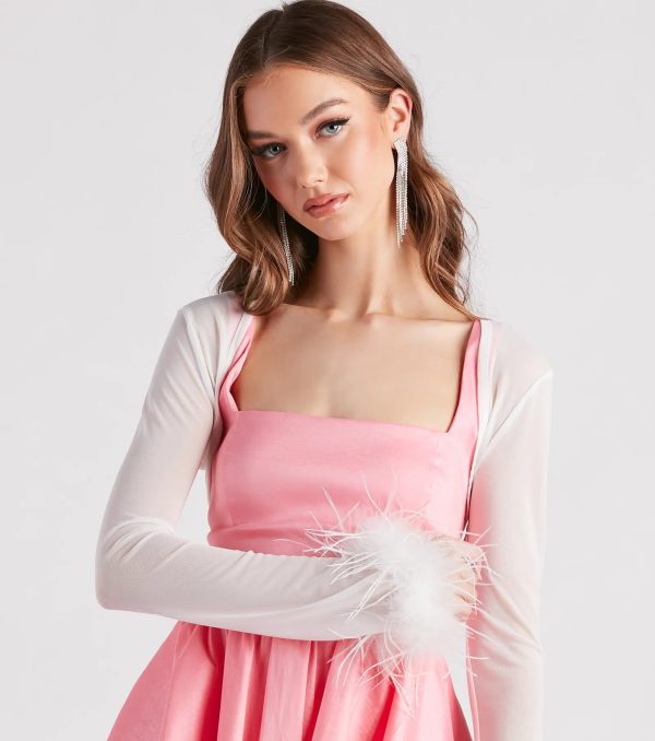 Diva Darling Mesh Marabou Bolero - Image 8