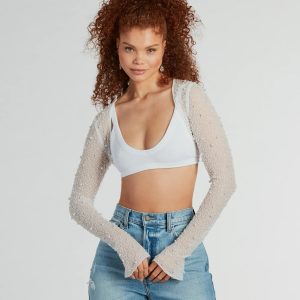 Abundant Luxury Faux Pearl Bead Bolero