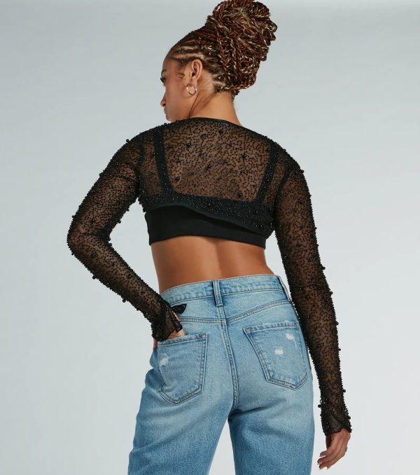 Abundant Luxury Faux Pearl Bead Bolero - Image 6