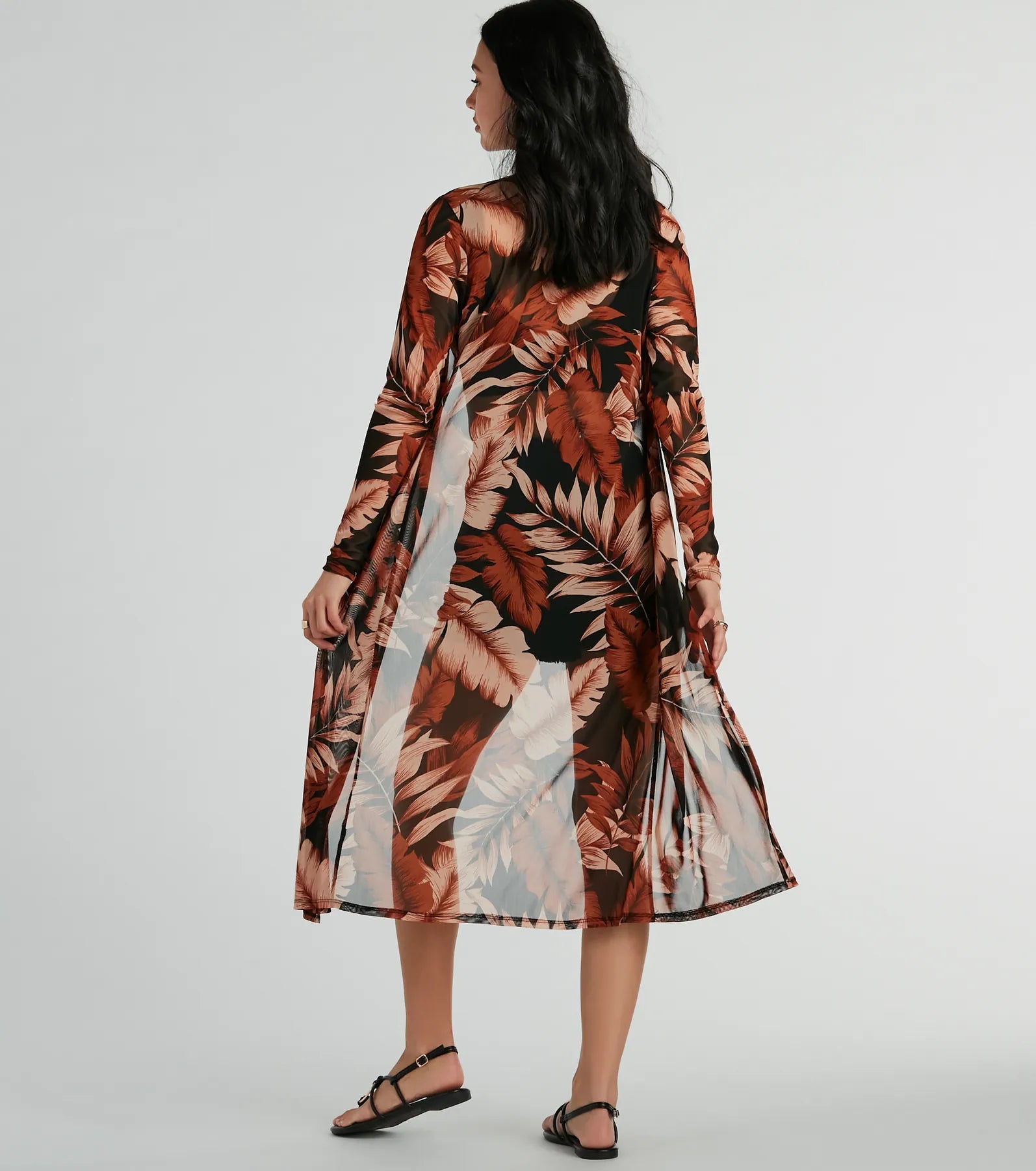 Sway With The Palm Print Mesh Duster - Image 2