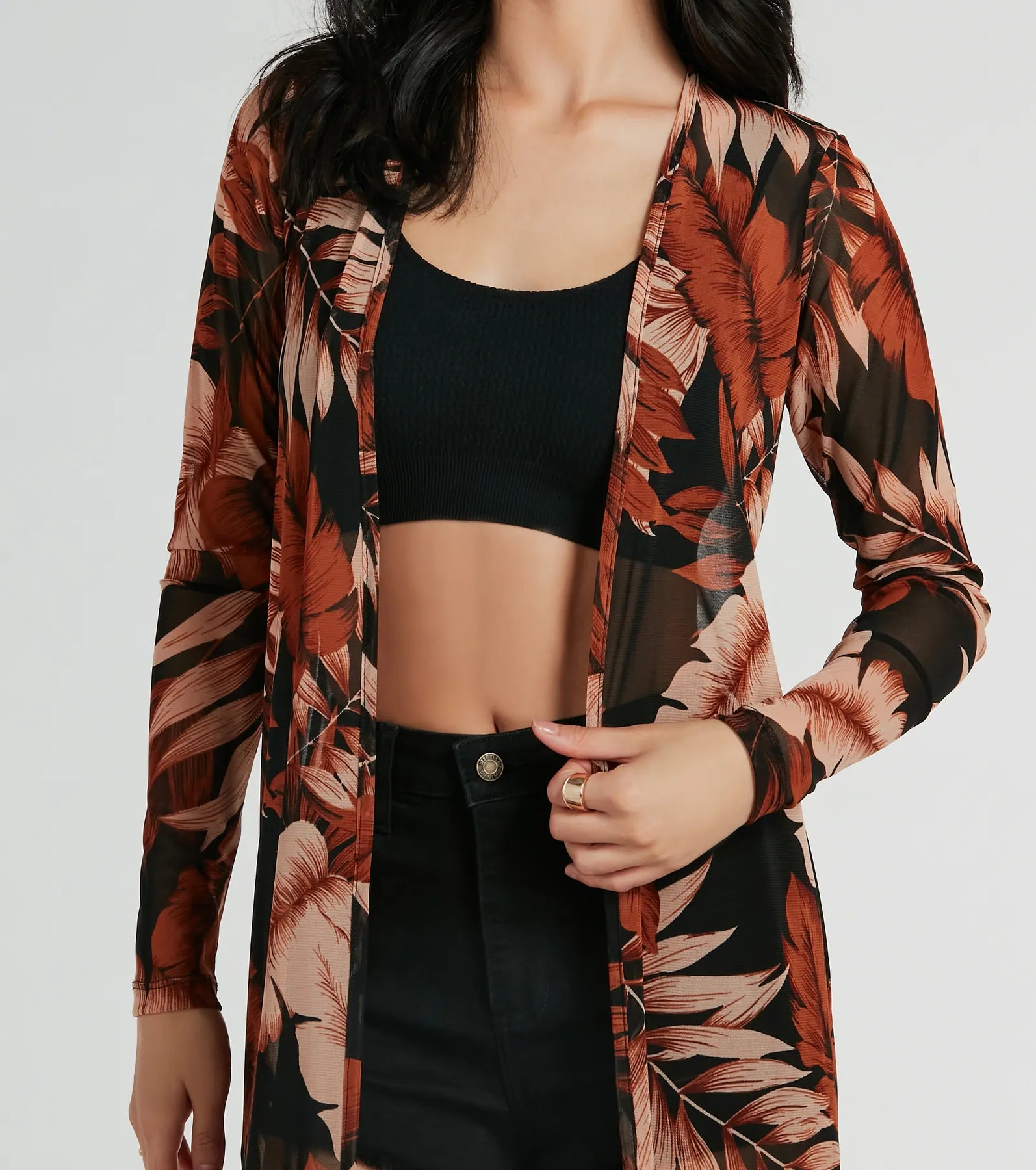 Sway With The Palm Print Mesh Duster - Image 3