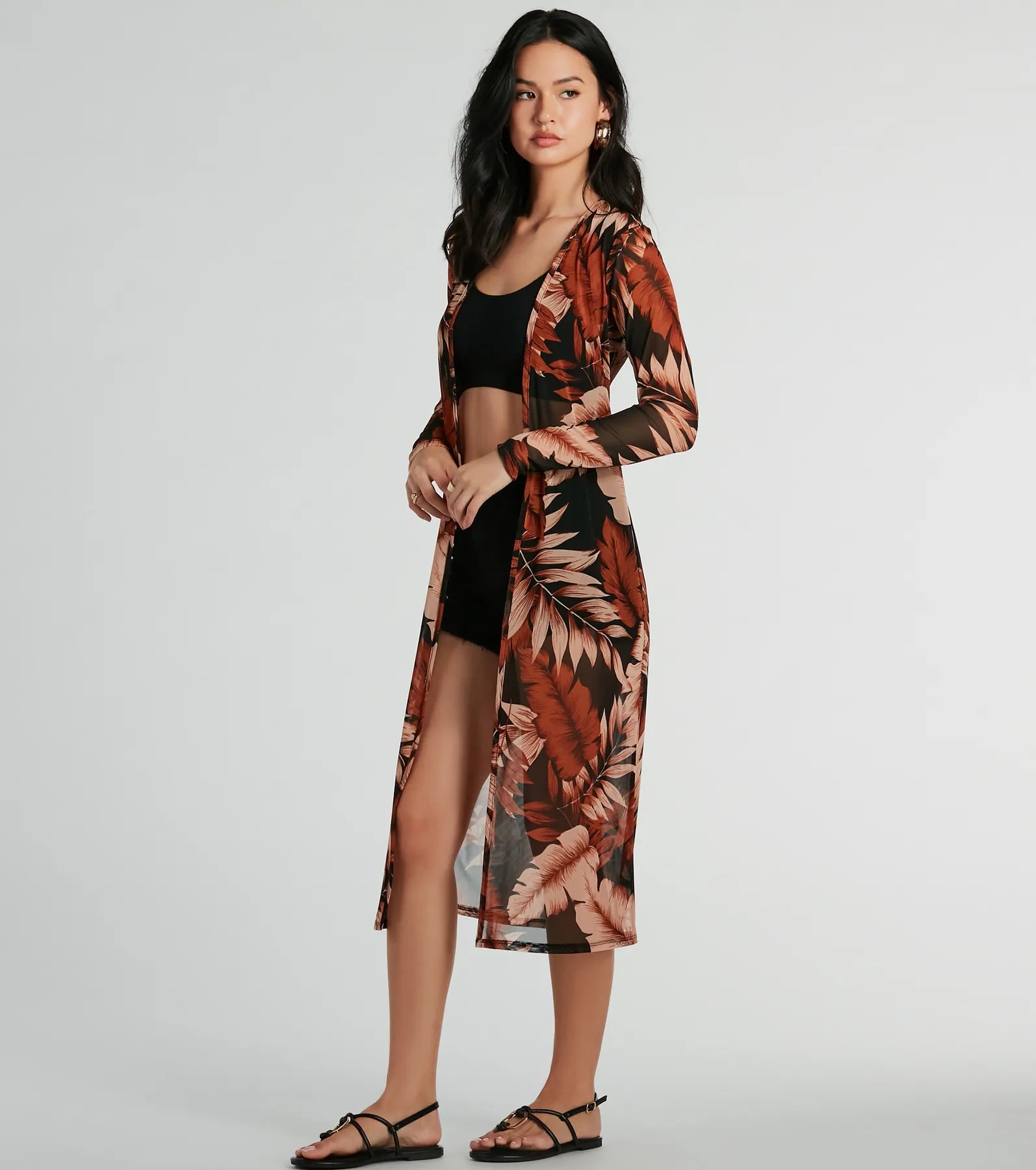 Sway With The Palm Print Mesh Duster - Image 4