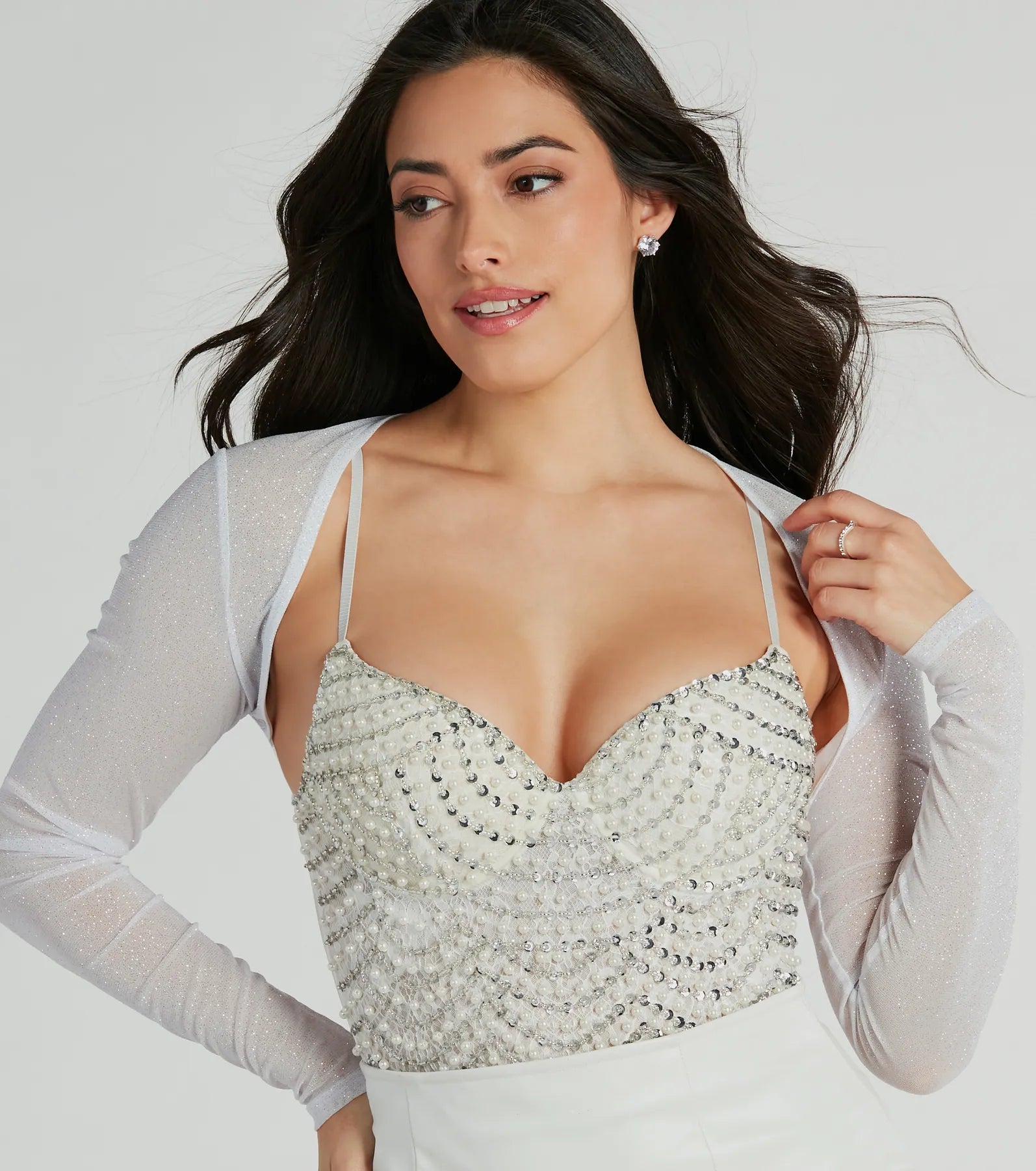 Party Glow Glitter Mesh Bolero - Image 4