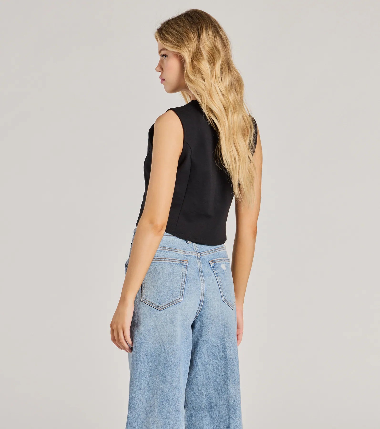 Adorable Entrance Tie-Front Ponte Vest - Image 3