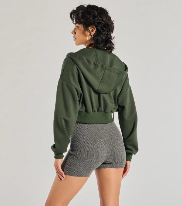 Chill Zone Crop Hoodie With Pockets - Image 2