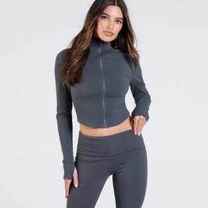 At Your Leisure Zip-Up Crop Jacket