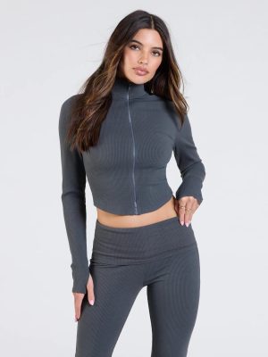 At Your Leisure Zip-Up Crop Jacket