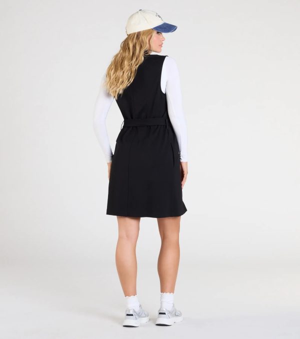 City Sleek Tie-Waist Longline Ponte Vest - Image 2