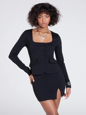 Polished Icon Square Neck Ponte Blazer