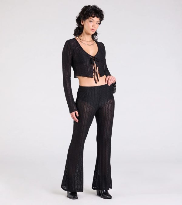 Bohemian Chic Sheer Lace Tie-Front Top - Image 3