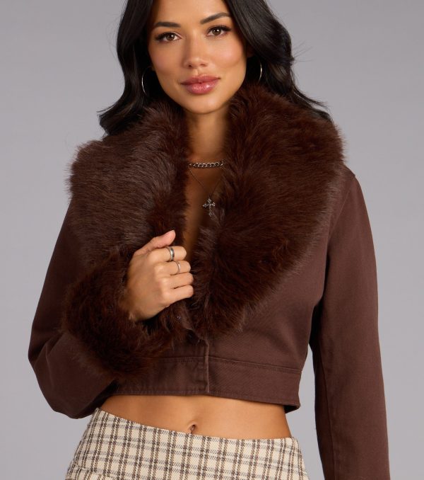 Ice Queen Removable Faux Fur Denim Jacket - Image 6
