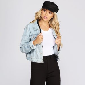 Casually Covered Denim Hoodie Jacket