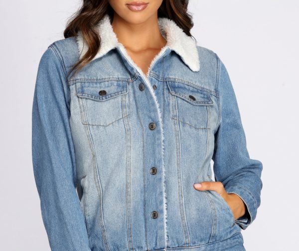 Sherpa Lined Denim Jacket - Image 3