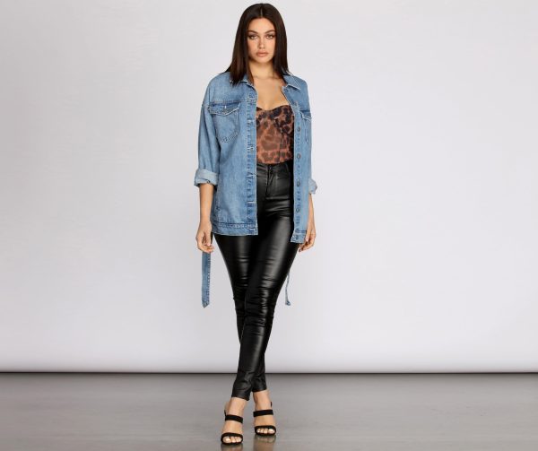 Classic Belted Denim Jacket - Image 4