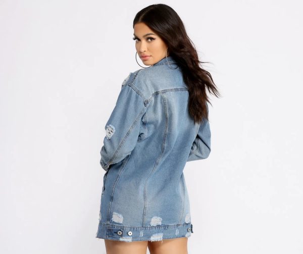 Total Babe Status Long Denim Jacket - Image 2