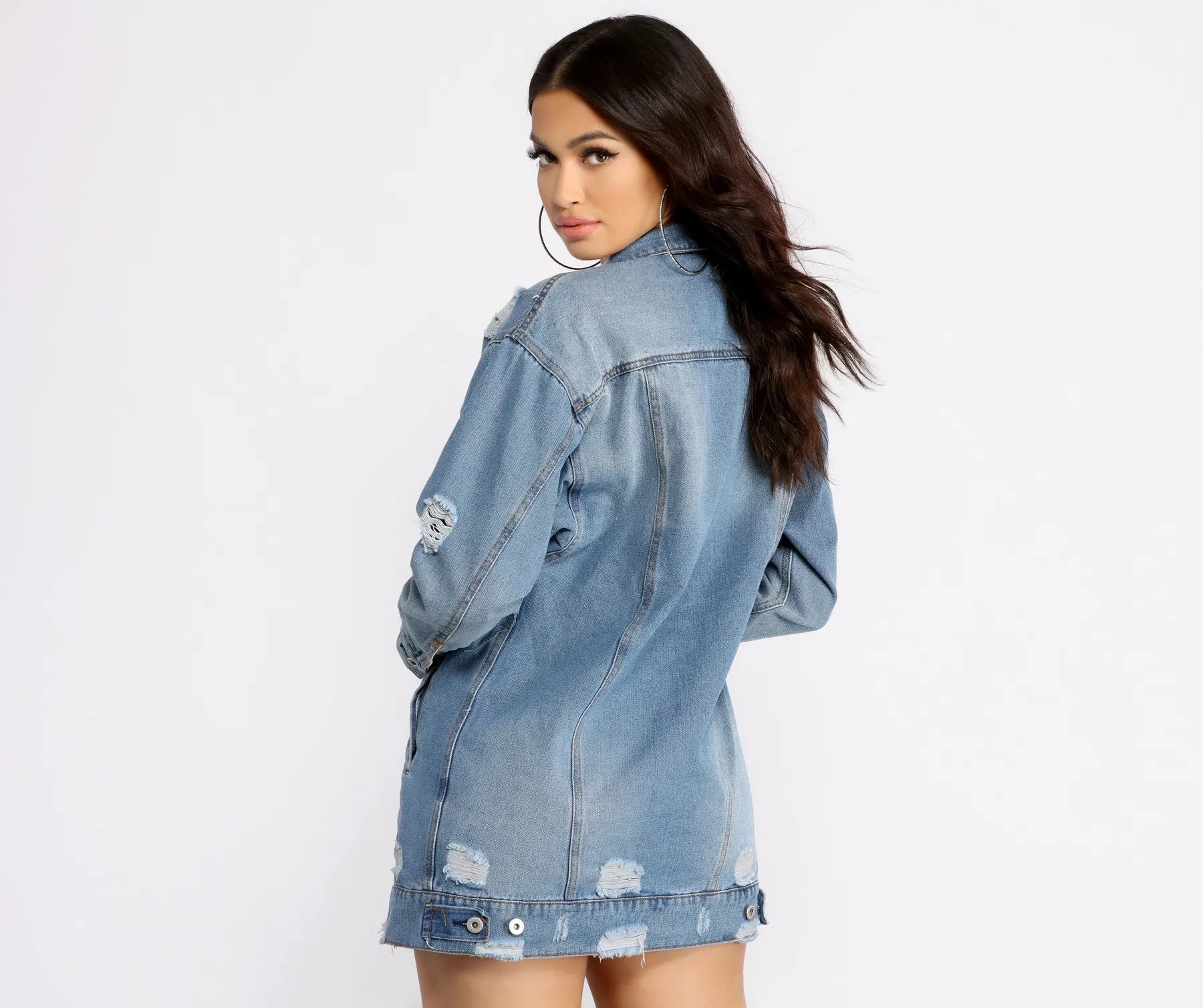 Total Babe Status Long Denim Jacket - Image 2