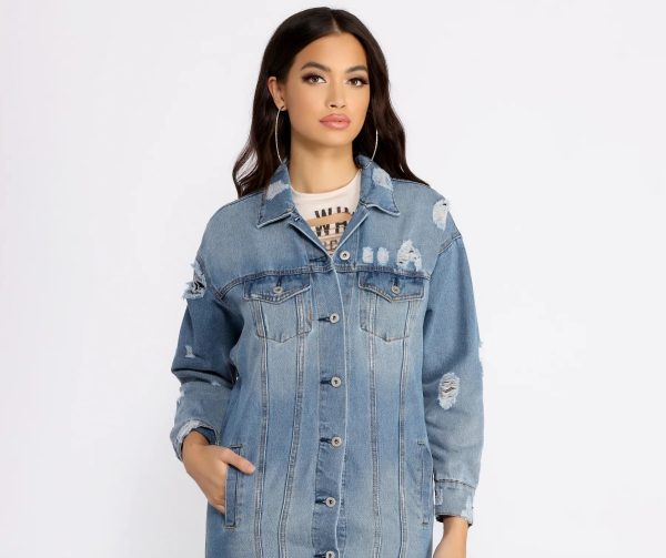 Total Babe Status Long Denim Jacket - Image 3