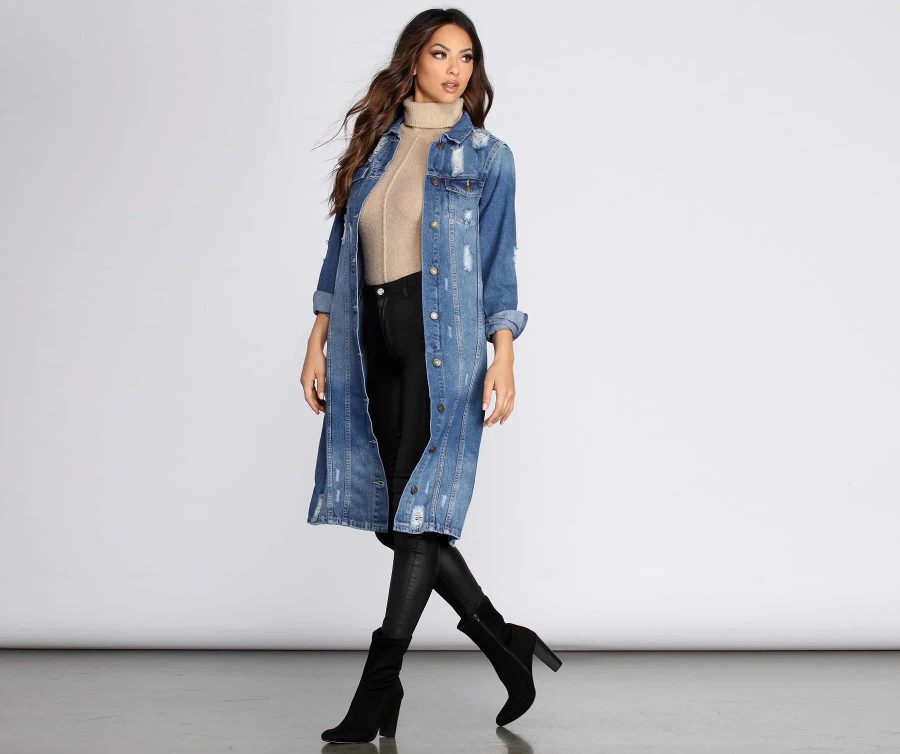 Denim For Days Long Jacket - Image 5
