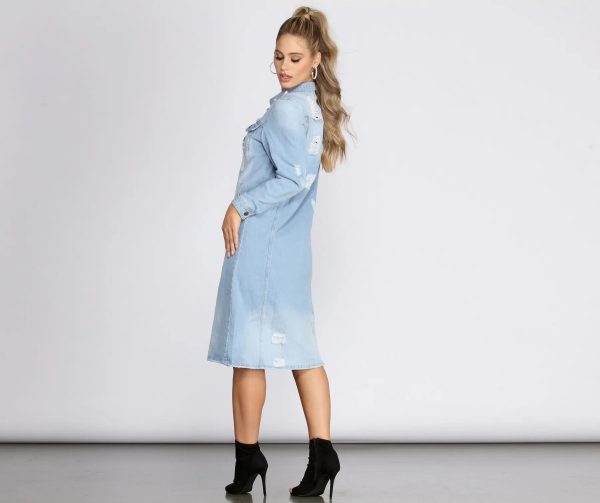 Denim For Days Long Jacket - Image 2