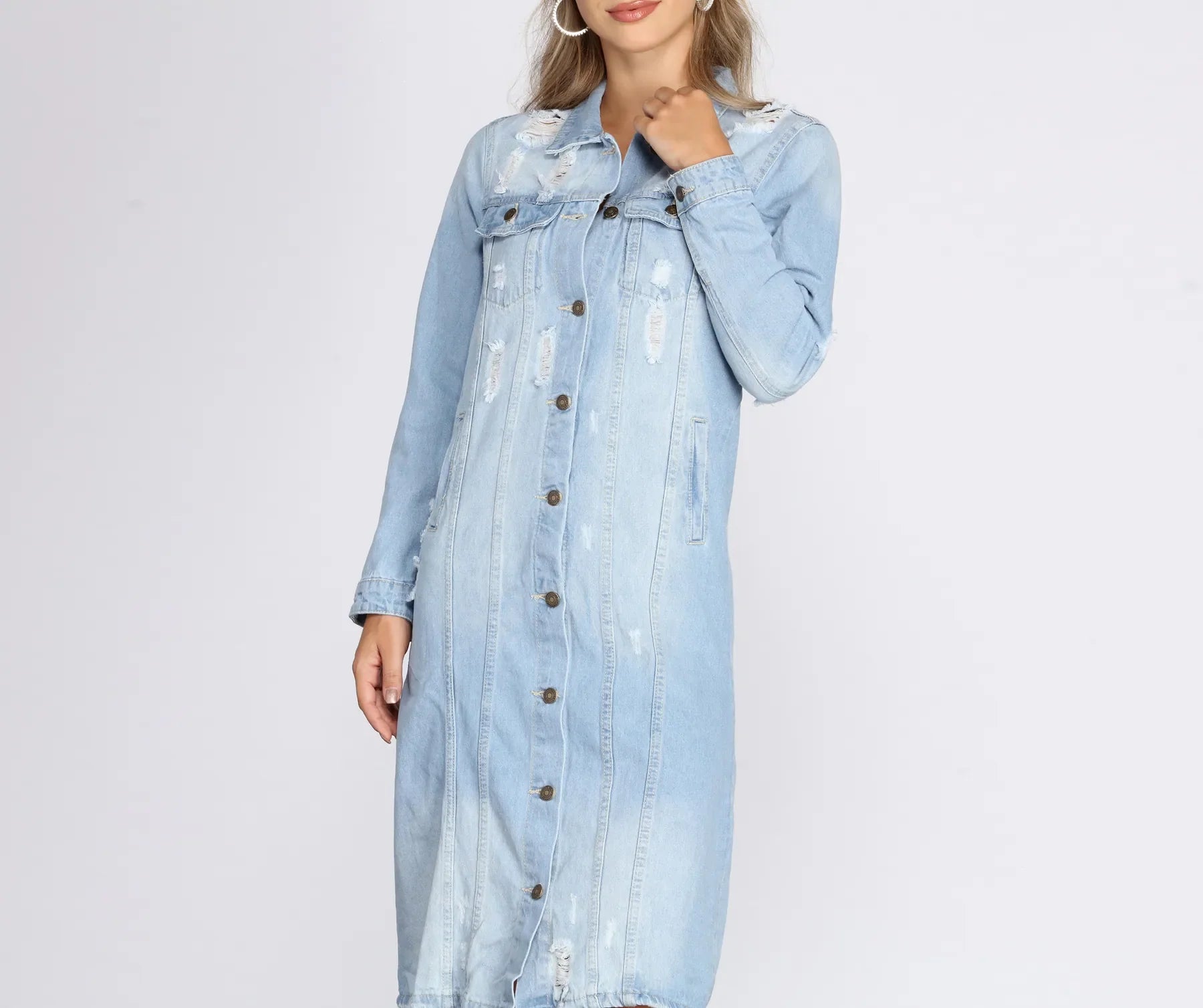 Denim For Days Long Jacket - Image 4