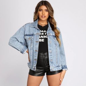 Squad Goals Over-Sized Denim Jacket