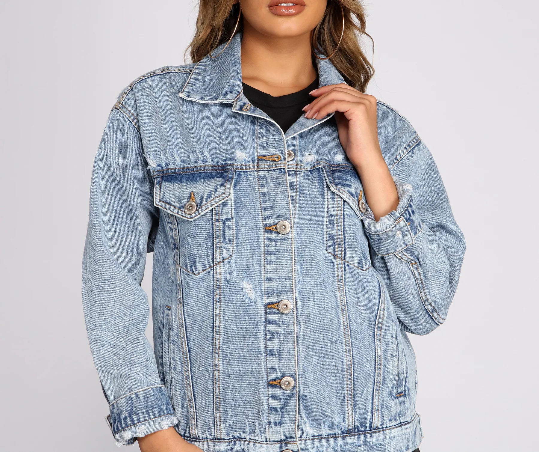 Squad Goals Over-Sized Denim Jacket - Image 3