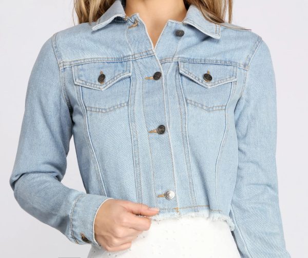 Raw Potential Cropped Denim Jacket - Image 4