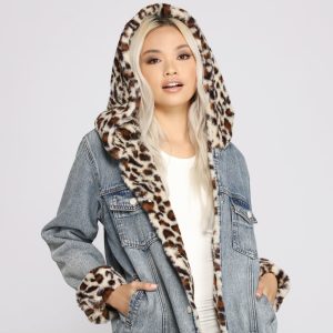 So Sassy Faux Fur Denim Jacket