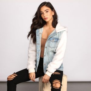 Cozy Casual Vibe Sherpa Denim Jacket