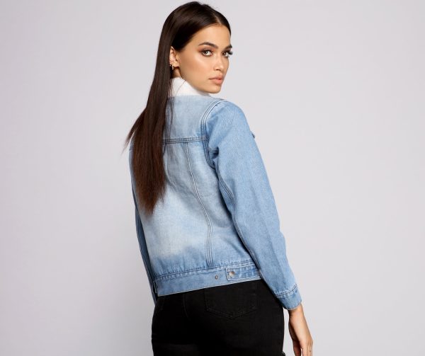 Cozy Cutie Sherpa Knit Denim Jacket - Image 2