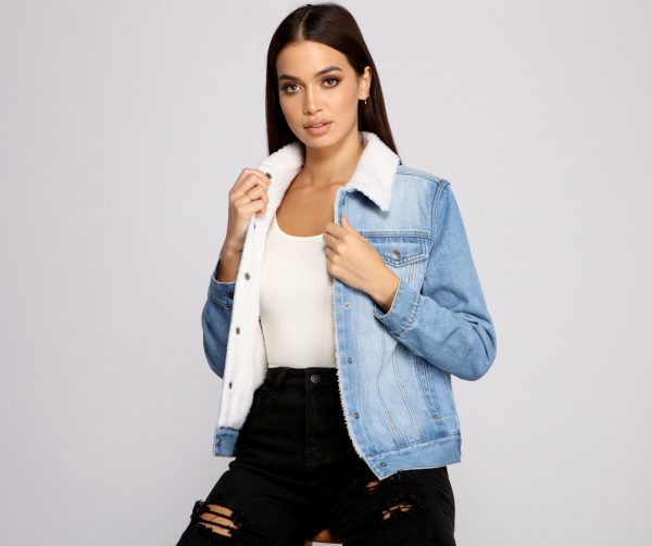 Cozy Cutie Sherpa Knit Denim Jacket - Image 3