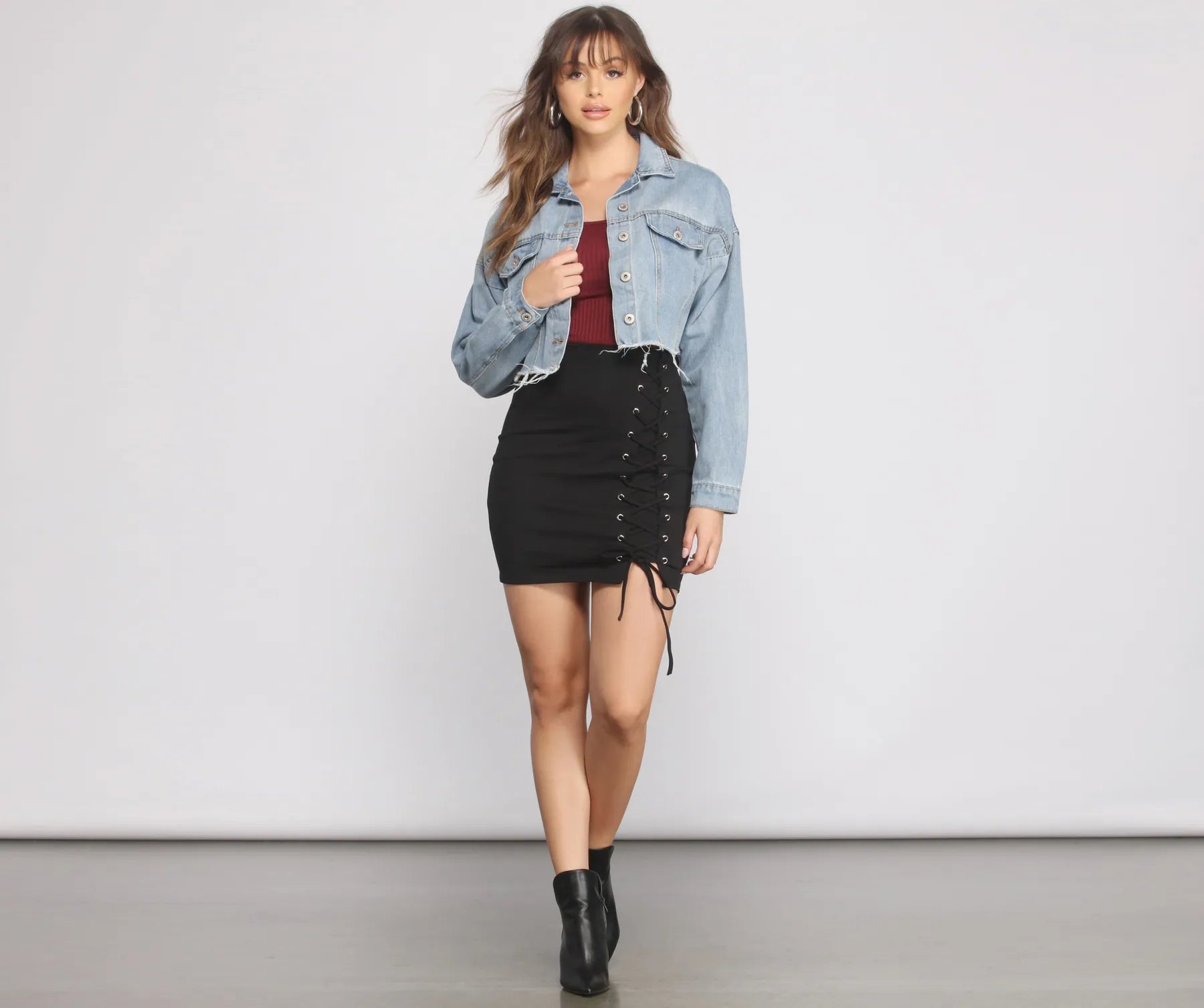 Fave Frayed Cropped Denim Jacket - Image 4