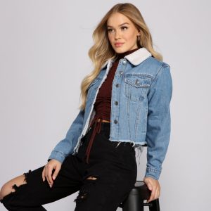All the Feels Sherpa Lined Denim Jacket