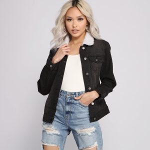 Cozy And Casual Sherpa Denim Jacket