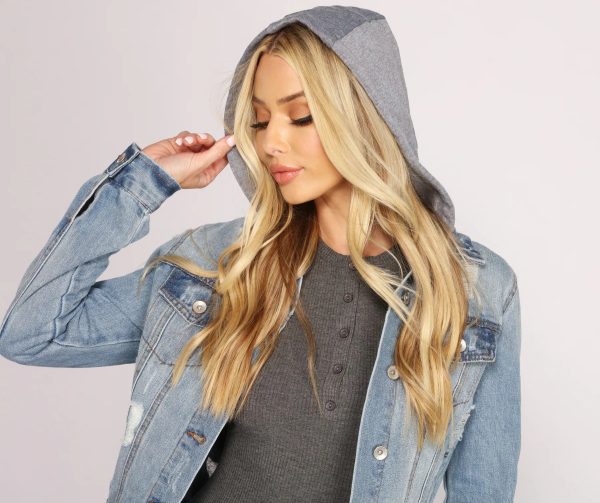 Cute And Casual Hooded Denim Jacket - Image 3