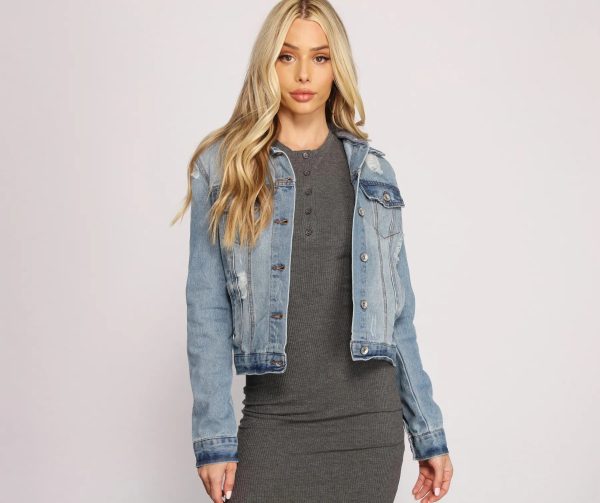Cute And Casual Hooded Denim Jacket - Image 4