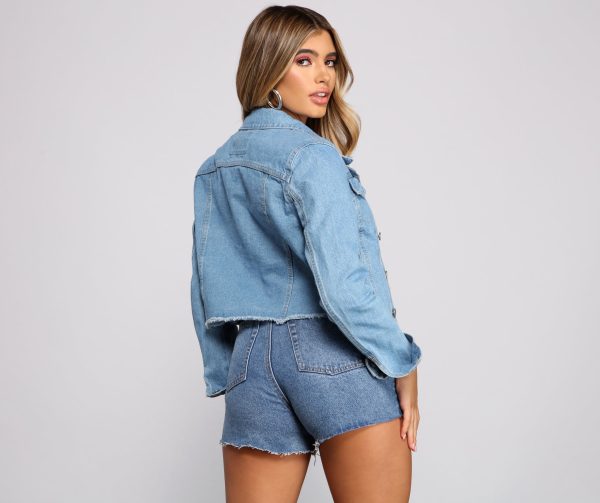 Fab And Frayed Cropped Denim Jacket - Image 2