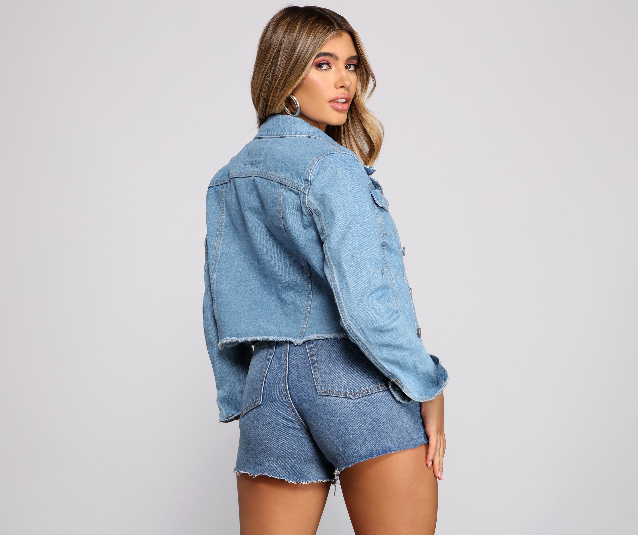Fab And Frayed Cropped Denim Jacket - Image 2