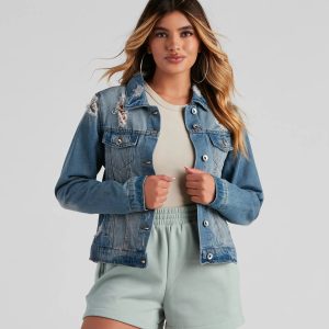Stun on Em' Cropped Denim Jacket