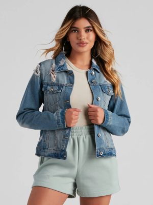 Stun on Em' Cropped Denim Jacket