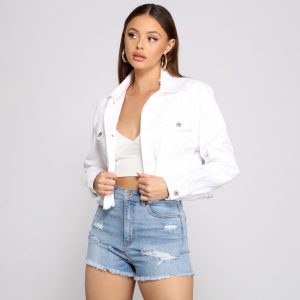 Feeling Good Cropped Denim Jacket